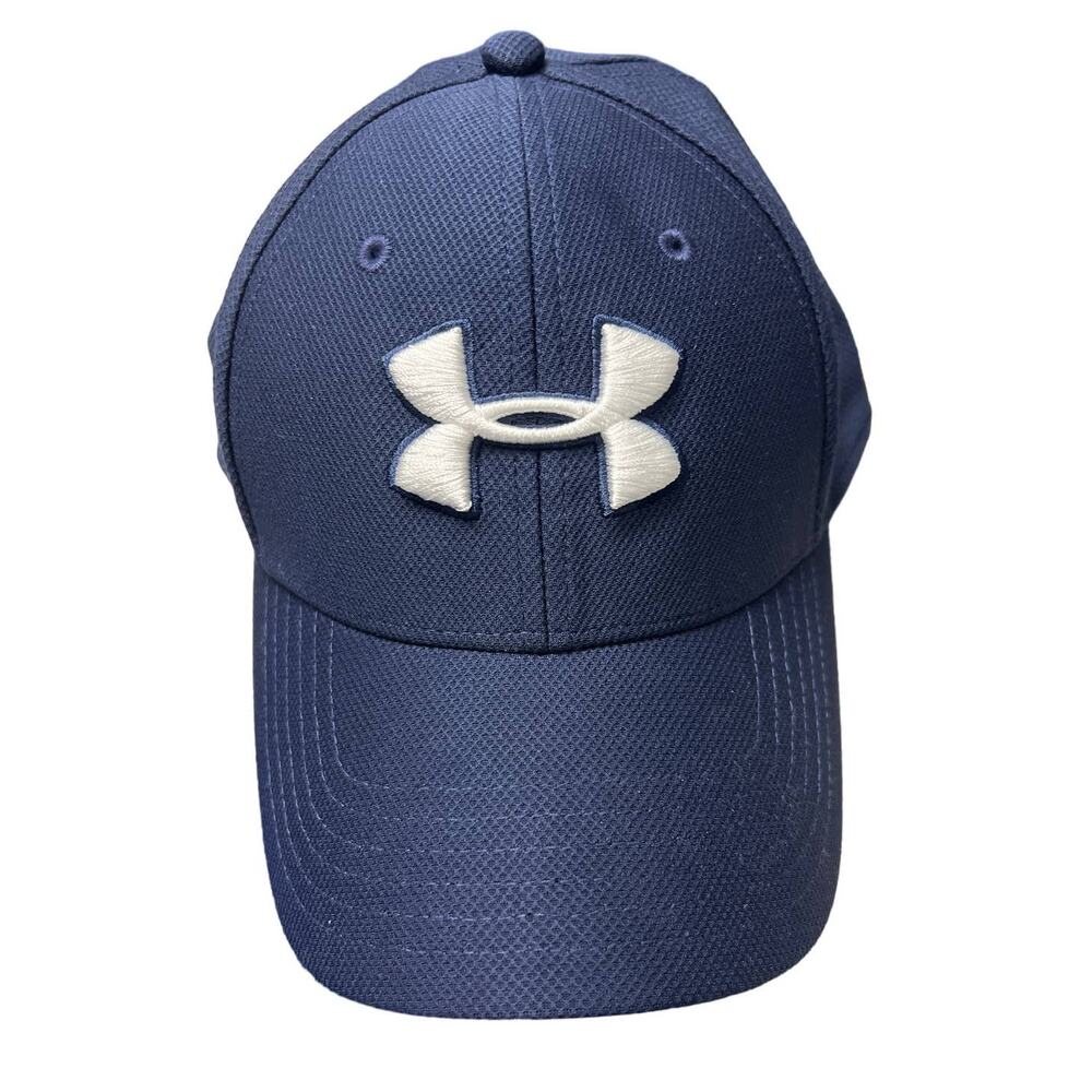 Under Armour UA Men Small Medium Navy FlexFit Classic Fit Golf Hat Baseball Cap